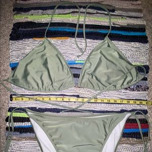 Plus Halter Triangle Tie Side Bikini Swimsuit